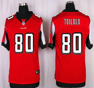 Men's Atlanta Falcons #80 Levine Toilolo Red Team Color NFL Nike Elite Jersey