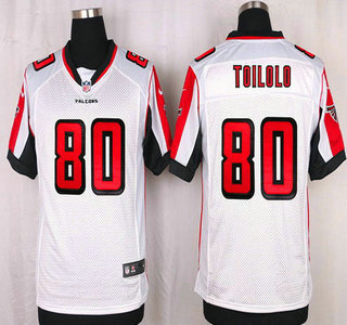 Men's Atlanta Falcons #80 Levine Toilolo White Road NFL Nike Elite Jersey