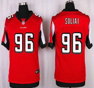 Men's Atlanta Falcons #96 Paul Soliai Red Team Color NFL Nike Elite Jersey