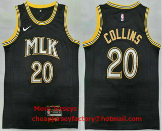 Men's Atlanta Hawks #20 John Collins NEW Black 2021 City Edition NBA Swingman Jersey