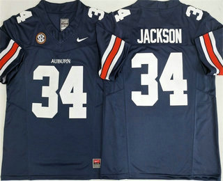 Men's Auburn Tigers #34 Bo Jackson Navy 2026 FUSE College Football Jersey