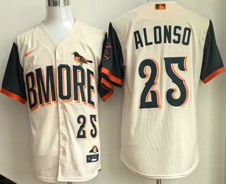 Men's Baltimore Orioles #25 Pete Alonso Cream 2026 City Connect Stadium Jersey