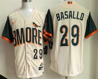Men's Baltimore Orioles #29 Samuel Basallo Cream 2026 City Connect Stadium Jersey