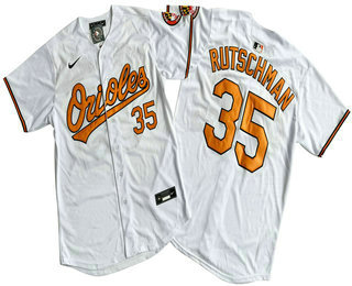 Men's Baltimore Orioles #35 Adley Rutschman White Limited Cool Base Jersey