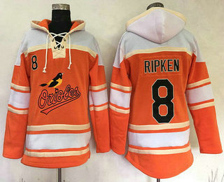 Men's Baltimore Orioles #8 Cal Ripken Retired Orange Baseball MLB Hoodie