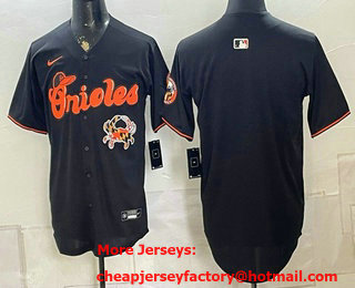 Men's Baltimore Orioles Blank Black With Patch Vapor Premier Limited Stitched Jersey
