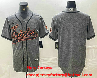Men's Baltimore Orioles Blank Grey Gridiron Cool Base Stitched Baseball Jersey