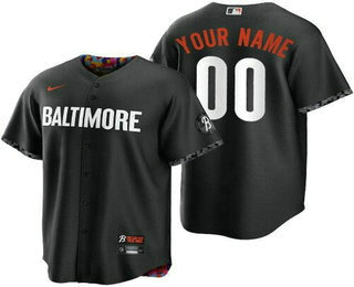 Men's Baltimore Orioles Customized Black City Connect Cool Base Jersey