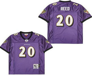 Men's Baltimore Ravens #20 Ed Reed Purple 2004 Throwback Jersey