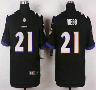 Men's Baltimore Ravens #21 Lardarius Webb Black Alternate NFL Nike Elite Jersey