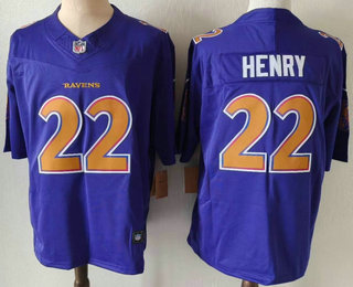 Men's Baltimore Ravens #22 Derrick Henry Limited Purple FUSE Alternate Vapor Jersey