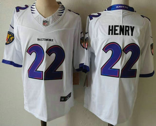 Men's Baltimore Ravens #22 Derrick Henry Limited White FUSE Vapor Jersey