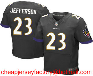 Men's Baltimore Ravens #23 Tony Jefferson Black Alternate Stitched NFL Nike Elite Jersey