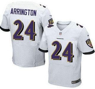 Men's Baltimore Ravens #24 Kyle Arrington White Road NFL Nike Elite Jersey