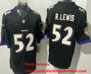 Men's Baltimore Ravens #52 Ray Lewis Limited Black FUSE Vapor Jersey