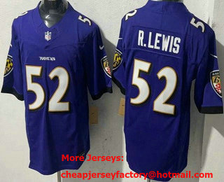Men's Baltimore Ravens #52 Ray Lewis Limited Purple FUSE Vapor Jersey