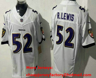 Men's Baltimore Ravens #52 Ray Lewis Limited White FUSE Vapor Jersey