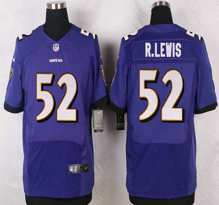 Men's Baltimore Ravens #52 Ray Lewis Purple Retired Player NFL Nike Elite Jersey