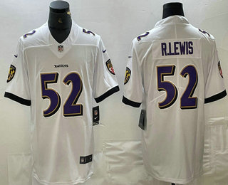 Men's Baltimore Ravens #52 Ray Lewis White 2017 Vapor Untouchable Stitched Nike Limited Jersey