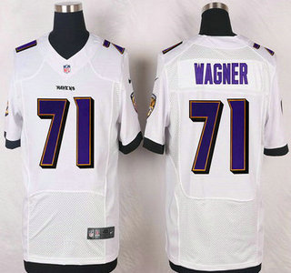 Men's Baltimore Ravens #71 Rick Wagner White Road NFL Nike Elite Jersey