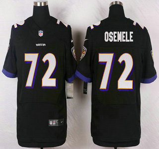 Men's Baltimore Ravens #72 Kelechi Osemele Black Alternate NFL Nike Elite Jersey