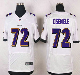 Men's Baltimore Ravens #72 Kelechi Osemele White Road NFL Nike Elite Jersey