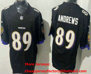 Men's Baltimore Ravens #89 Mark Andrews Limited Black FUSE Vapor Jersey