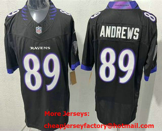 Men's Baltimore Ravens #89 Mark Andrews Limited Black FUSE Vapor Jersey
