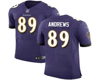 Men's Baltimore Ravens #89 Mark Andrews Purple Team Color Stitched NFL Nike Elite Jersey