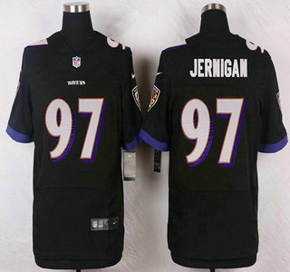 Men's Baltimore Ravens #97 Timmy Jernigan Black Alternate NFL Nike Elite Jersey