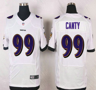 Men's Baltimore Ravens #99 Chris Canty White Road NFL Nike Elite Jersey