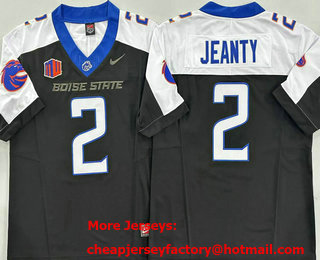 Men's Boise State Broncos #2 Ashton Jeanty Black Thanksgiving FUSE College Football Jersey