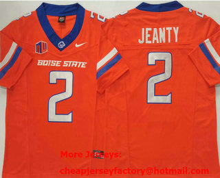 Men's Boise State Broncos #2 Ashton Jeanty Orange FUSE College Football Jersey