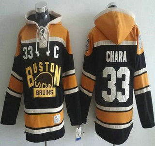 Men's Boston Bruins #33 Zdeno Chara Old Time Hockey 2016 Winter Classic Black Hoodie