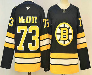 Men's Boston Bruins #73 Charlie McAvoy Black 2025 Authentic Jersey