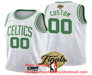 Men's Boston Celtics Active Player Custom White 2022 Finals Stitched Basketball Jersey