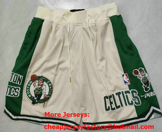 Men's Boston Celtics Cream Just Don Shorts