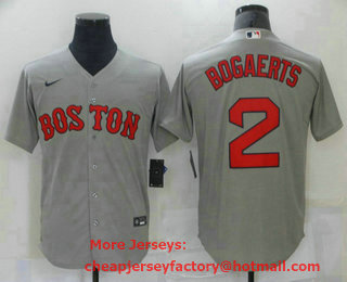 Men's Boston Red Sox #2 Xander Bogaerts Grey New Cool Base Stitched Nike Jersey