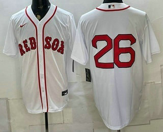 Men's Boston Red Sox #26 Wade Boggs White No Name Cool Base Stitched Jersey