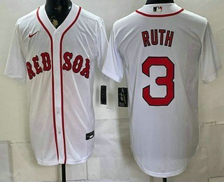 Men's Boston Red Sox #3 Babe Ruth White Cool Base Stitched Jersey