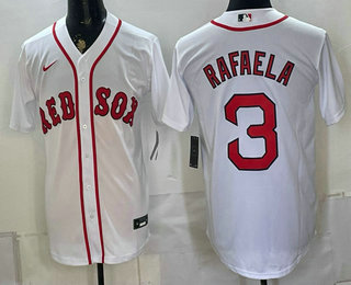 Men's Boston Red Sox #3 Ceddanne Rafaela White Cool Base Stitched Jersey