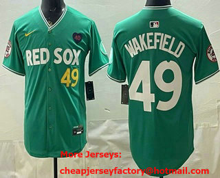 Men's Boston Red Sox #49 Tim Wakefield Green 2025 City Connect Limited Jersey