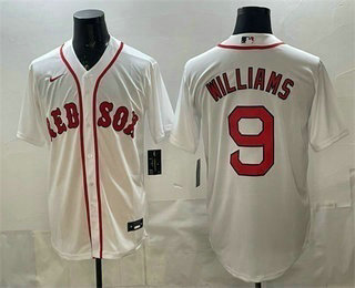 Men's Boston Red Sox #9 Ted Williams White Cool Base Stitched Baseball Jersey