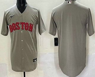Men's Boston Red Sox Blank Gray Cool Base Jersey