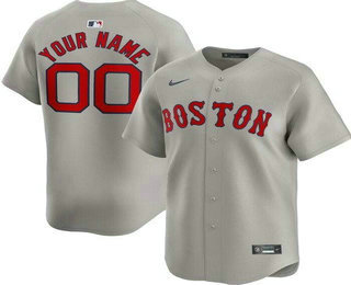 Men's Boston Red Sox Customized Gray Limited Jersey