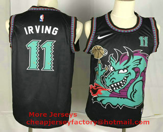Men's Brooklyn Nets #11 Kyrie Irving Black Dragon Nike Swingman Stitched NBA Jersey