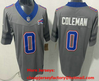 Men's Buffalo Bills #0 Keon Coleman Limited Grey FUSE Vapor Jersey