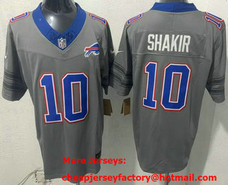 Men's Buffalo Bills #10 Khalil Shakir Limited Grey FUSE Vapor Jersey