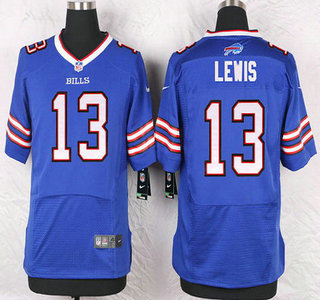 Men's Buffalo Bills #13 Dez Lewis Royal Blue Team Color NFL Nike Elite Jersey