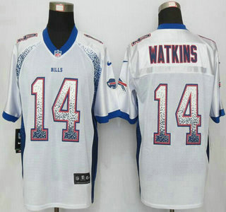 Men's Buffalo Bills #14 Sammy Watkins Nike Drift Fashion White Elite Jersey